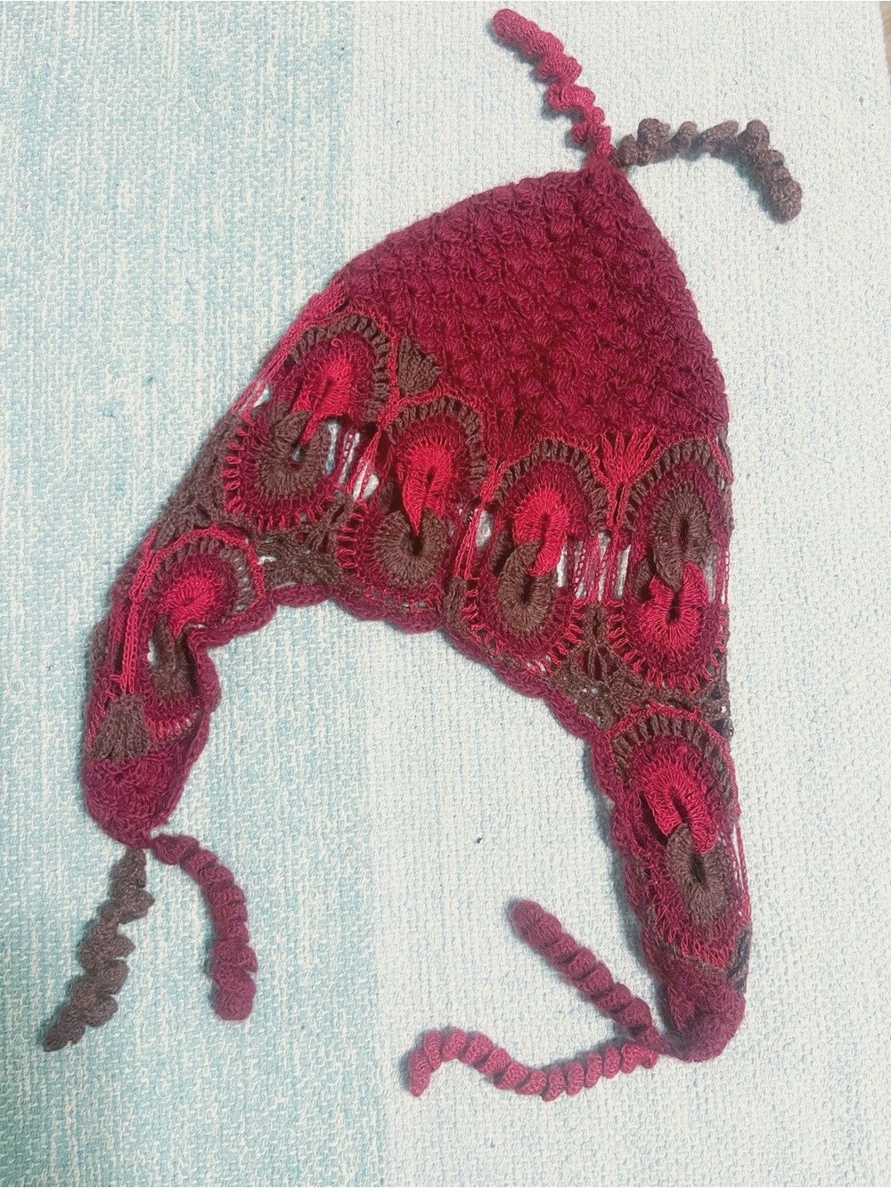Floral lace crochet beanie, skull hat, Hand woven Lace Bonnet, Hooded balaclava